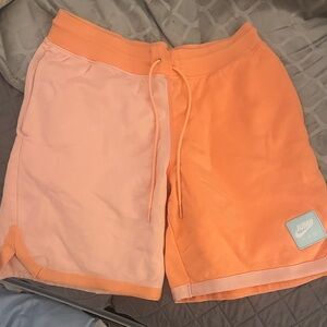 Nike Men's Orange and Peach Athletic Shorts
